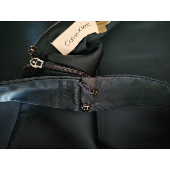 Calvin Klein Midi Dress Size 10 Teal sleeveless pleated bust cocktail - Picture 5 of 11